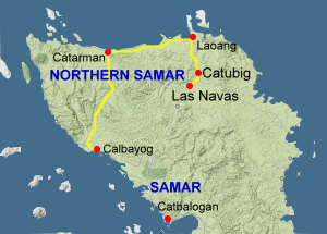 Map of Catubig-Las Navas in Northern Samar