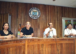 TV host Boy Abuda during a meeting on tourism in Borongan City