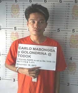 Rape suspect Carlo Mabongga