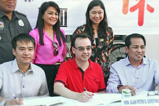 Senator Alan Peter Cayetano with TESDA Secretary Joel Villanueva