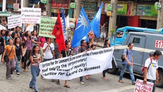 human rights group rally in tacloban