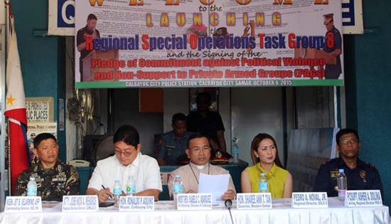 Peace covenant signing for 2016 Samar elections