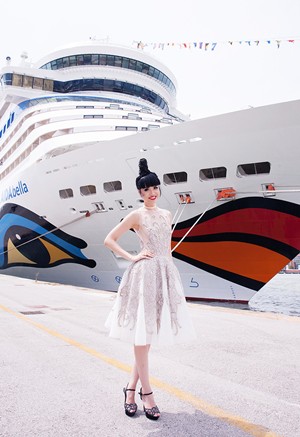 Jessica Minh Anh at the luxurious German cruise ship AIDAluna
