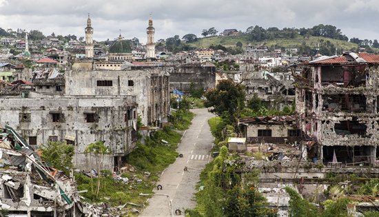 devastated area of Marawi City