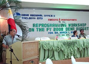 DENR national budget reprogramming workshop in Tacloban
