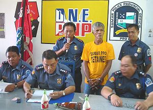 PNP Samar presentation of suspect Mansueto Ricalde