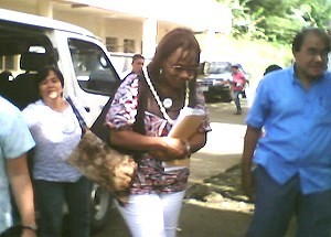World Bank representative Ms Yolaine Joseph in Pinabacdao, Samar