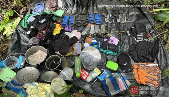 Recovered items from the enccounter